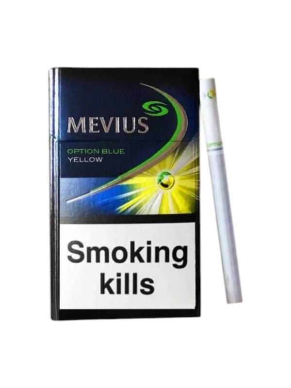 บุหรี่นอก Mevius Option Blue Yellow (1เม็ดบีบ)