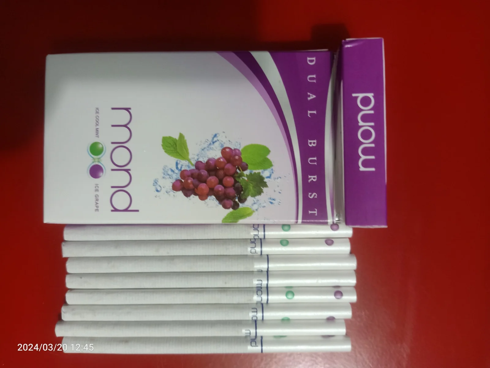 Mond Dual Burst Ice Grape + Ice Cool Mint ส่งฟรี บุหรี่นอก โทนเย็น เธฃเธนเธเธ—เธตเน 1