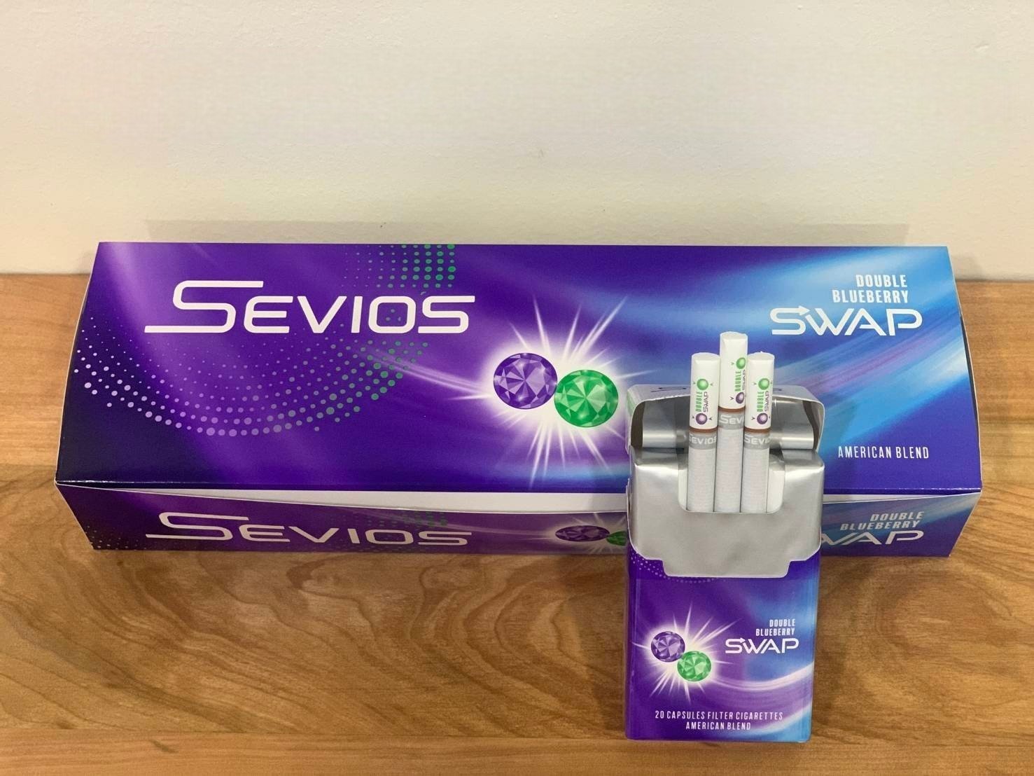 Sevios Double Blueberry (2เม็ดบีบ) ส่งฟรี 2 เม็ดบีบ บุหรี่นอก รูปที 3