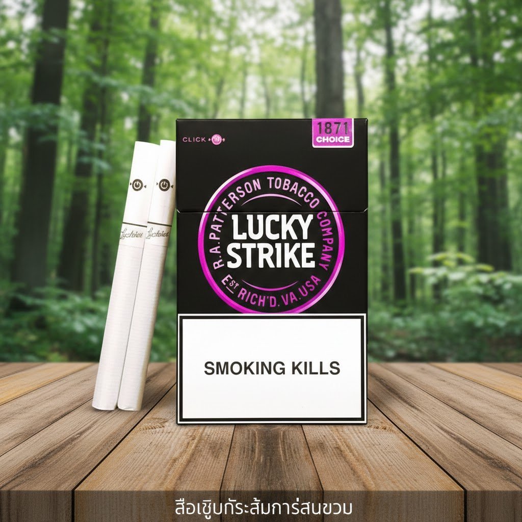 บุหรี่ Lucky Strike Purple ลัคกี้ สไตรค์ ม่วง กลิ่นบลูเบอร์รี่ 1 เม็ดบีบ สินค้านำเข้าเกรดพรีเมี่ยม