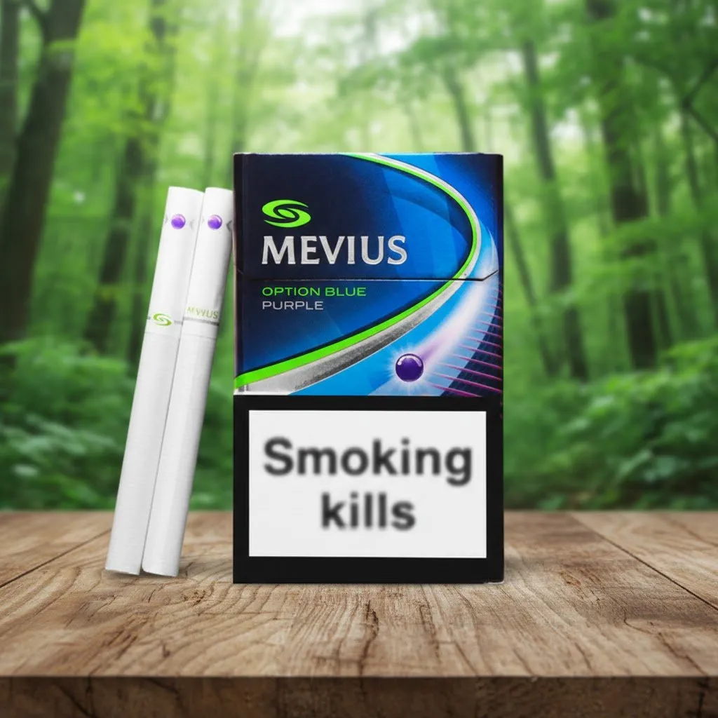Mevius Option Blue Purple บุหรี่ญี่ปุ่น 1 เม็ดบีบ หอม บุหรี่นอก รูปที 1